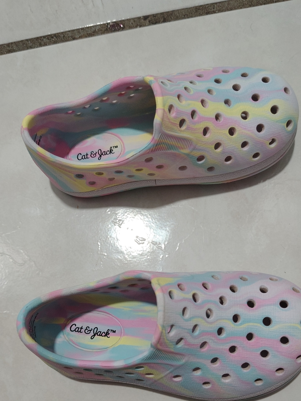 Cat & Jack Pastel Tie-Dye Slip-On Clogs in Pink, Yellow, Blue